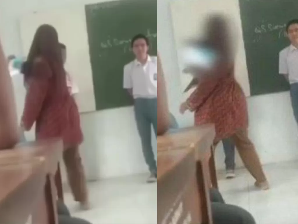 Guru tampar siswa yang kedapatan merokok di kelas. (Instagram/fakta.indo)
