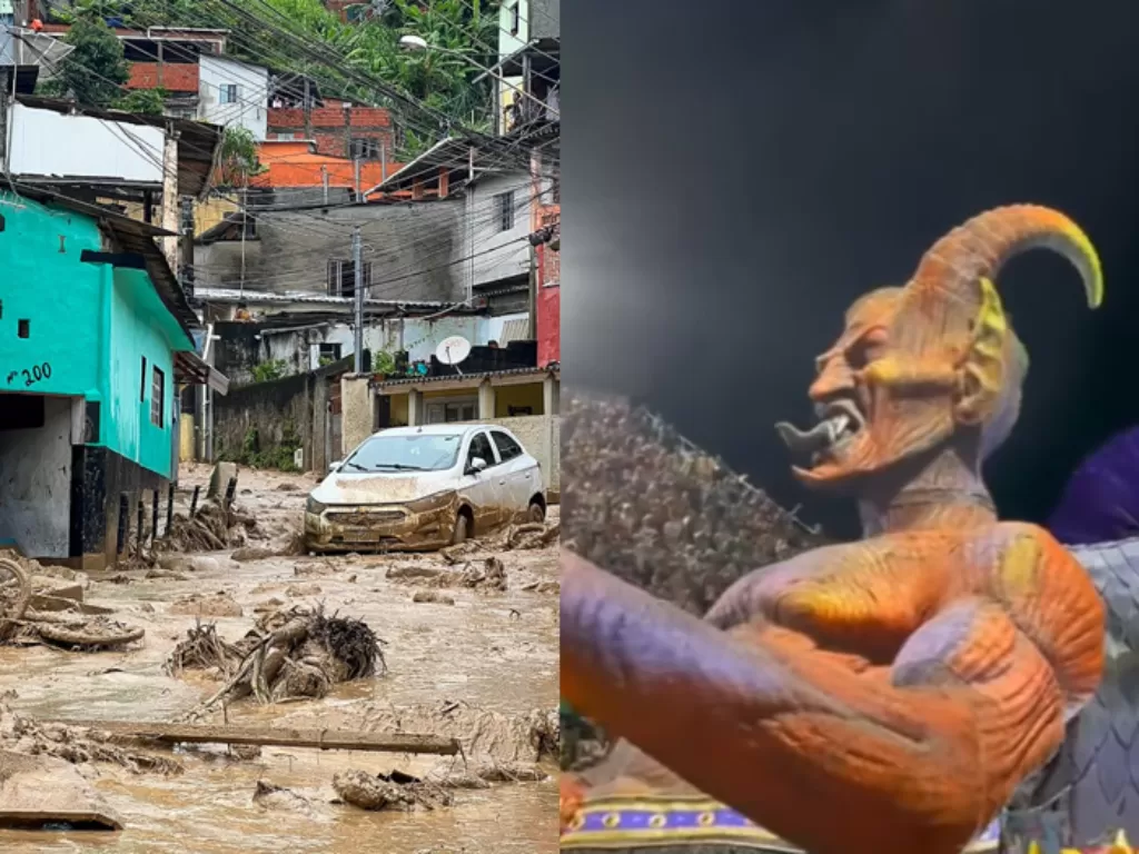 Usai gelar karnaval tema satanic, Brasil dilanda banjir bandang. (Twitter)