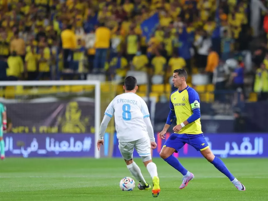 Cristiano Ronaldo di pertandingan Al Nassr vs Al Batin (Instagram/@alnassr_fc)
