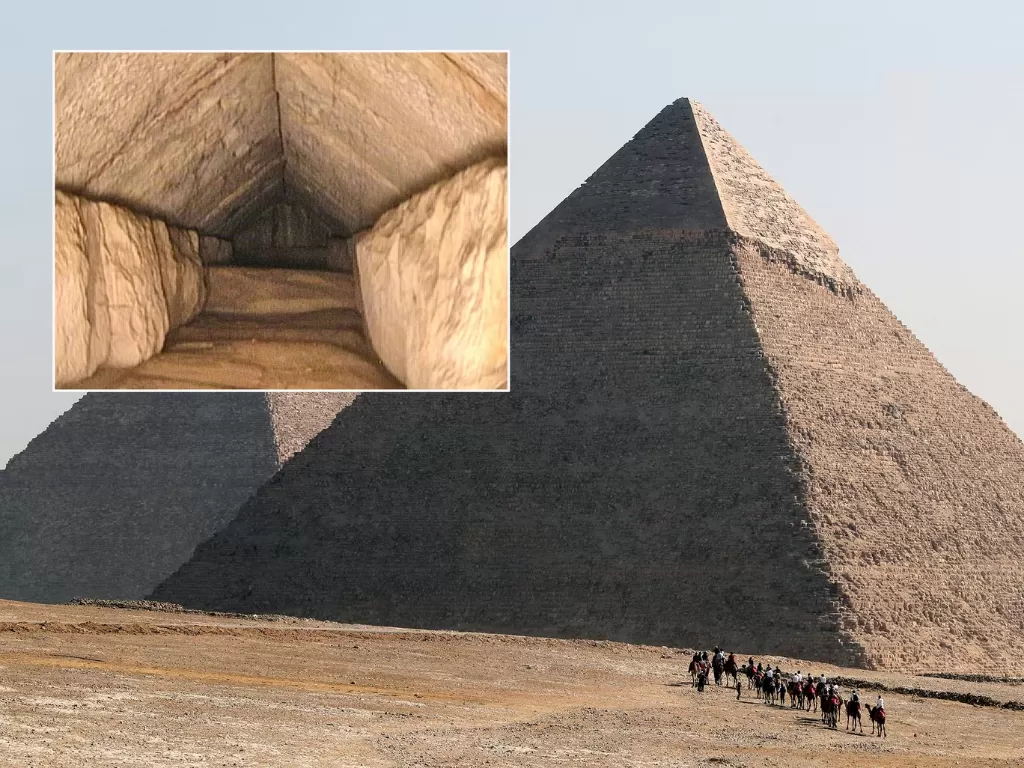 Lorong rahasia di dalam Piramida Agung Giza  (Kementerian Purbakala Mesir//Reuters/EPA)