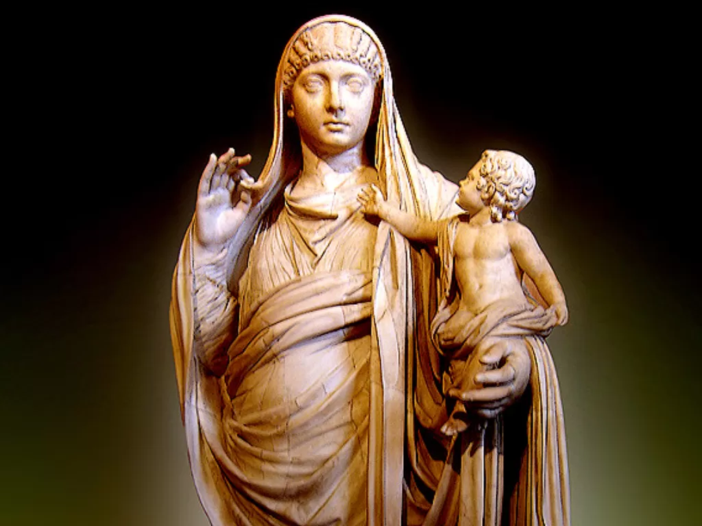 Messalina menggendong anaknya, Britannicus. (Wikipedia)