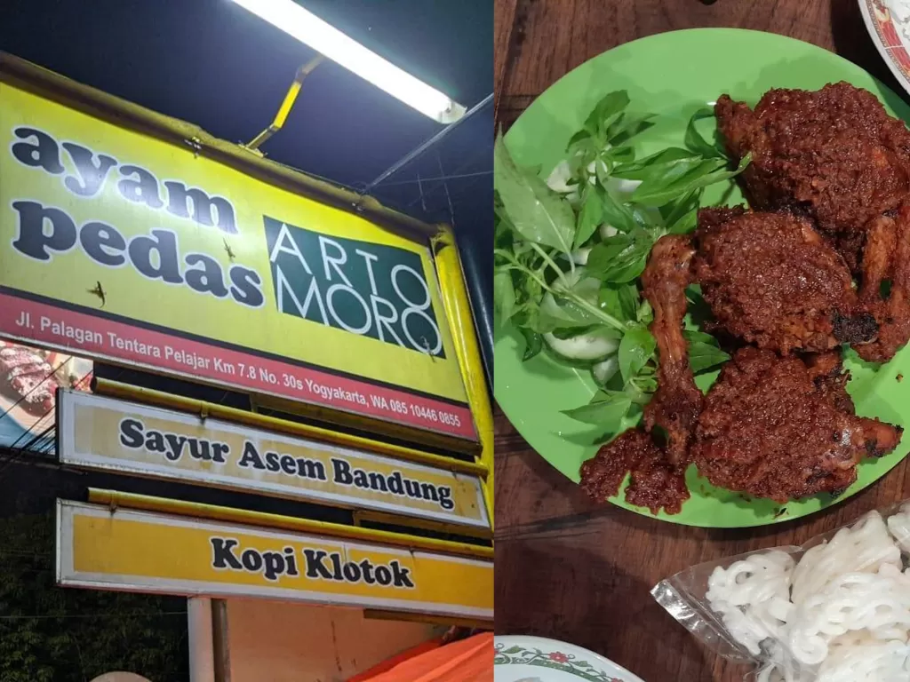 Ayam pedas Artomoro Yogyakarta. (Z Creators/Talitha Sabina)