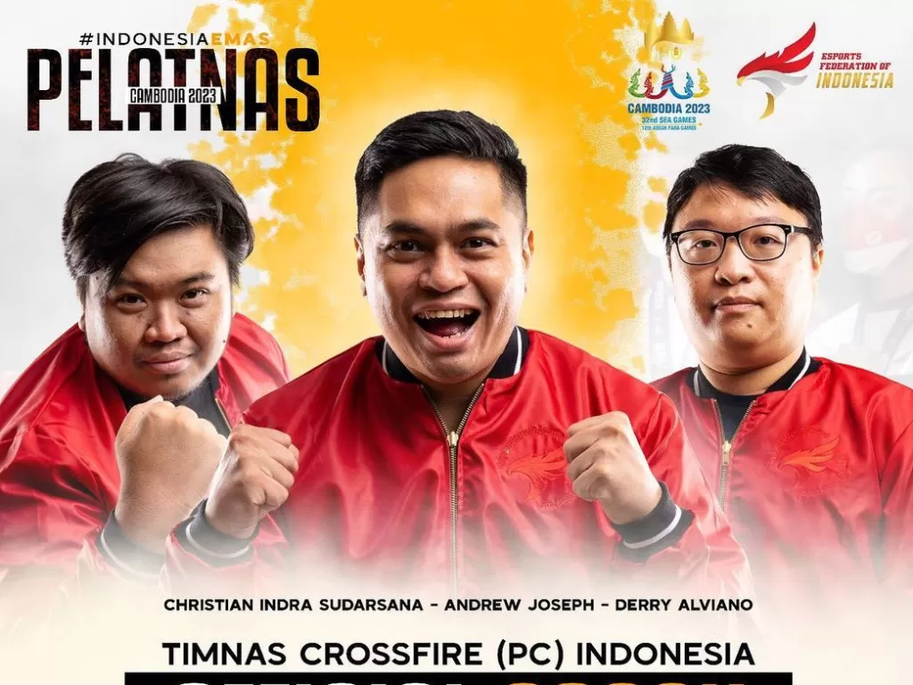 PBESI telah mengumumkan daftar lengkap roster Timnas CrossFire Indonesia yang akan berlaga di SEA Games 2024. (Instagram/@pbesi_official)