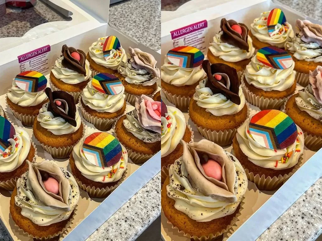 Cupcake bentuk vulva untuk rayakan hari perempuan internasional 2023. (Instagram/@mrsbrownsbakes)