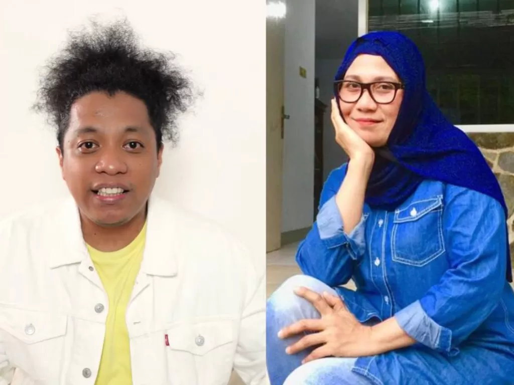 Komedian Arie Kriting dan ibunda Indah Permatasari, Nursyah. (Instagram/arie_kriting dan Instagram/mustaminnursyah)