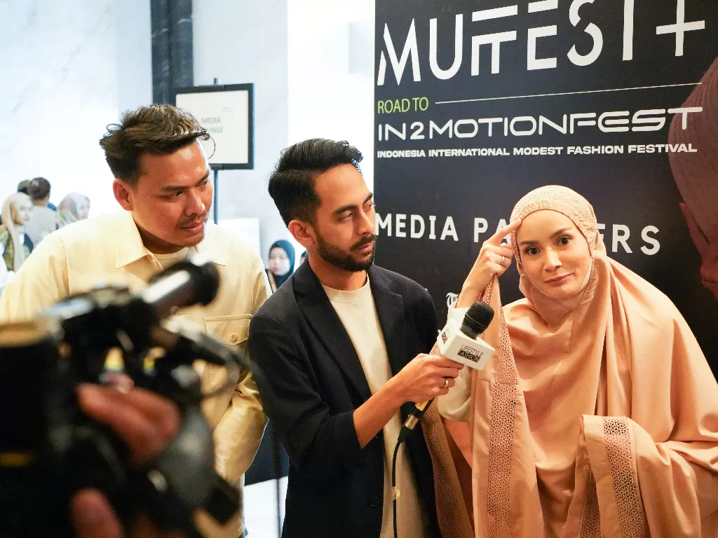 Dhatu Rembulan di Muslim Fashion Festival Plus (MUFFEST+) 2023. (Siti Khadijah)