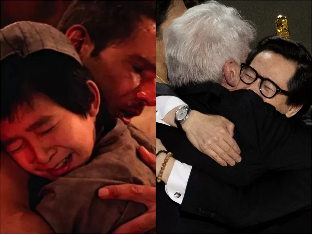 Reuni Ke Huy Quan dan Harrison Ford di Oscar 2023. (Paramount/REUTERS/Carlos Barria)