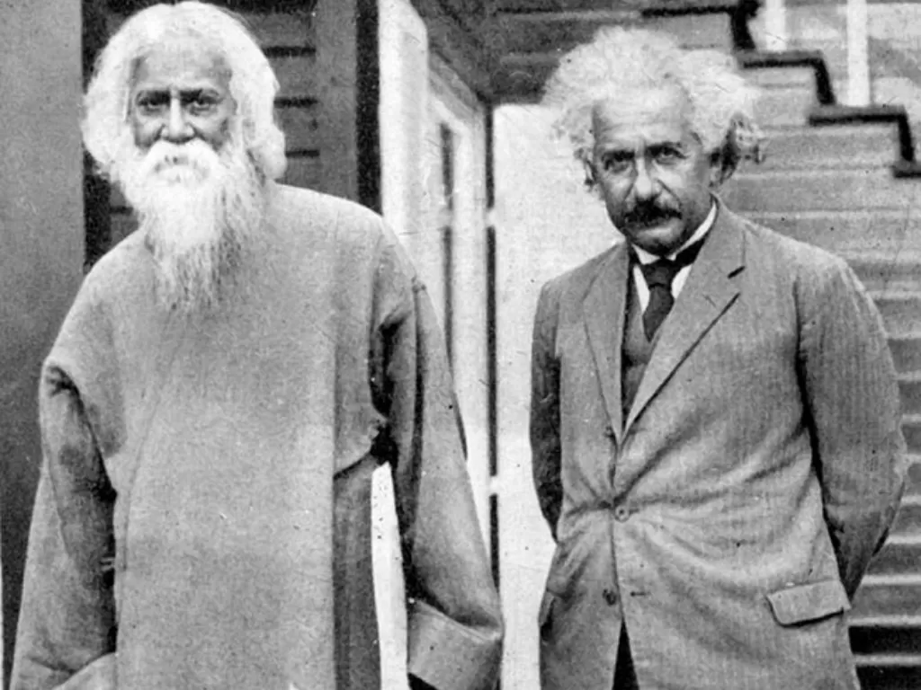 (Kiri) Rabindranath Tagore, (kanan) Albert Einstein. (Dok. Wikipedia)