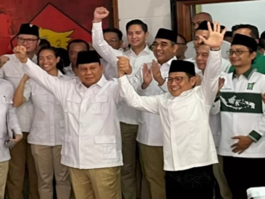 Prabowo Subianto dan Cak Imin Resmikan Sekber Gerindra-PKB. (INDOZONE/Asep Bidin Rosidin).