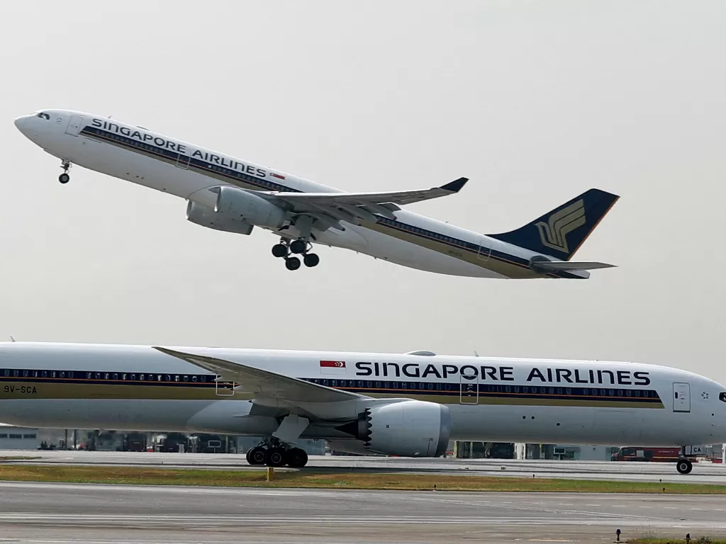 Pesawat Singapore Airlines. (REUTERS/Edgar Su)