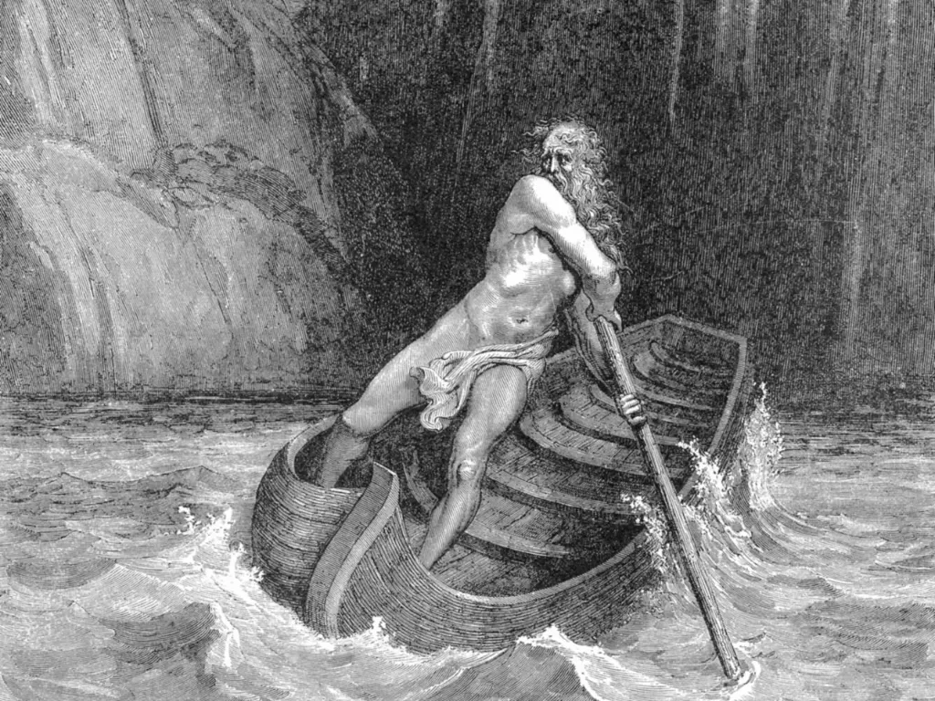 Charon, pengantar mayat zaman Yunani. (Gustave Doré)