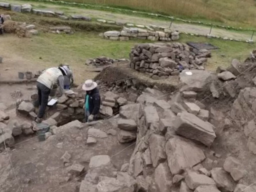 Kuil berusia 3000 tahun di Pegunungan Andes, Ancash, Peru. (Antamina Communications Office/Handout via REUTERS)