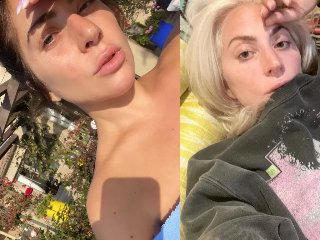 Lady Gaga tanpa makeup. (Instagram/@ladygaga)
