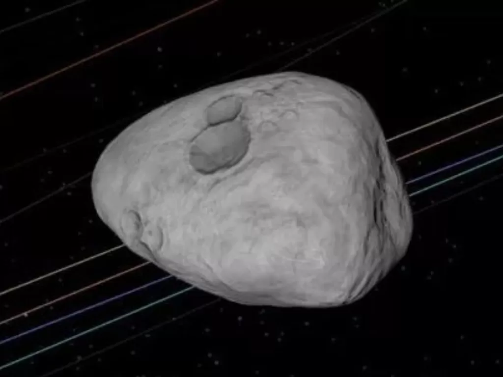 Ilustrasi asteroid DW 2023 yang diperkirakan akan menabrak bumi (NASA)