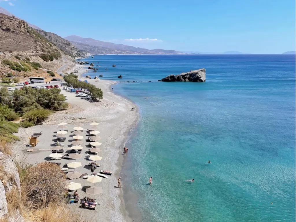 Pesona Pantai Preveli di Yunani. (Z Creators/Alan Munandar)