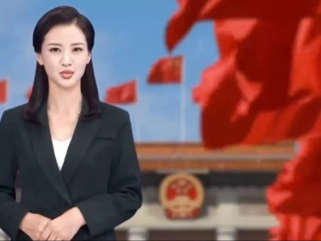 Presenter berita AI di China. (Istimewa)