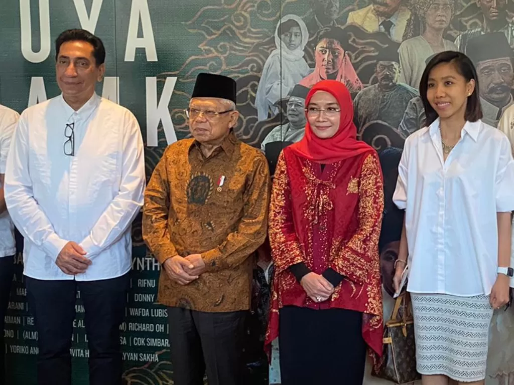 Wapres Maruf Amin saat pemutaran film Buya Hamka, Selasa (21/3/2023) (Indozone/Asep Bidin Rosidin)