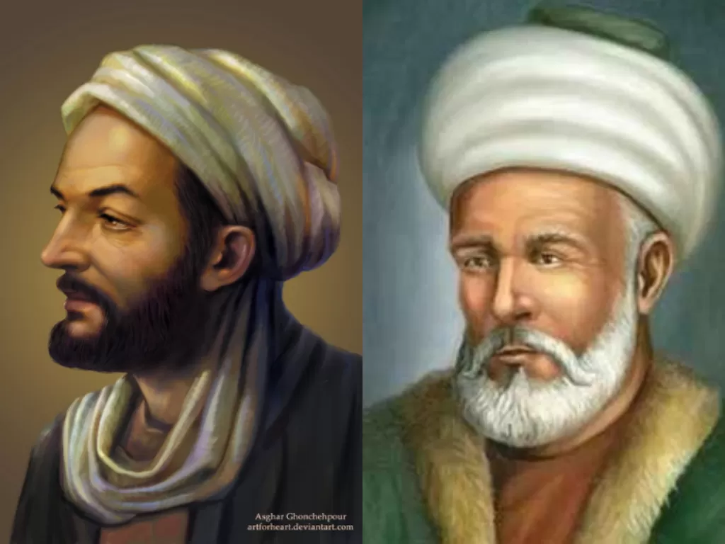 Ibnu Sina dan Abu Nasr Al-Farabi. (Deviant art dan MIM Labschool Sintang)