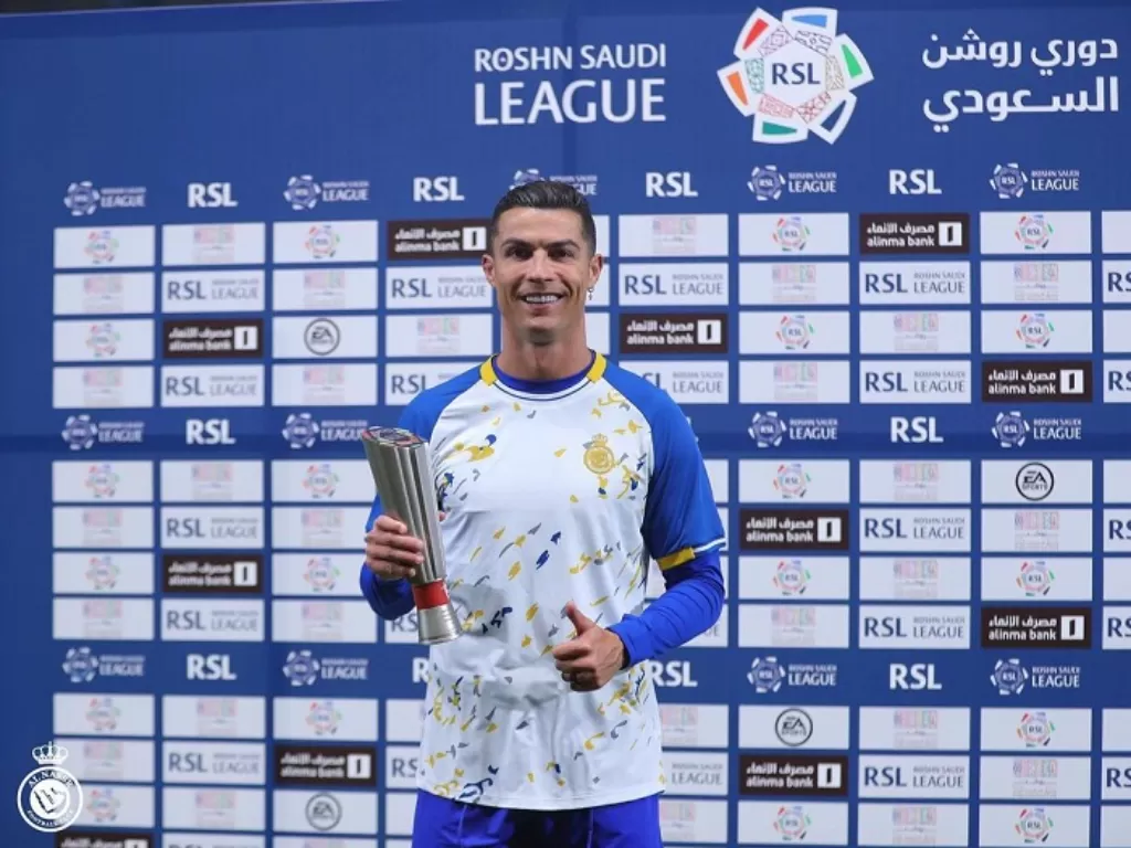 Cristiano Ronaldo dinobatkan sebagai pemain terbaik Liga Arab Saudi bulan Februari. (Instagram/@cristiano)