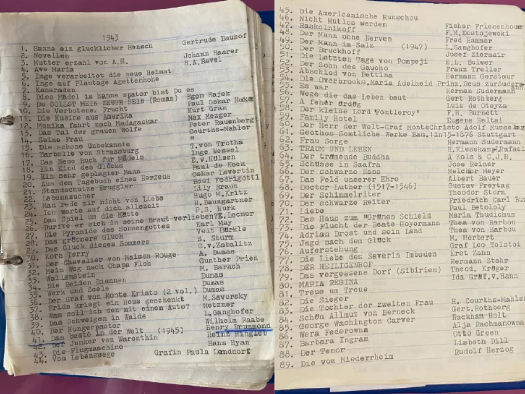 Daftar buku yang sudah dibaca oleh nenek 94 tahun sejak ia masih remaja. (Twitter/@_BenMyers_)