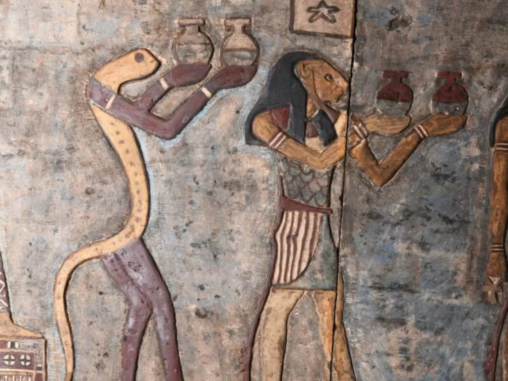 Lukisan zodiak yang ditemukan di Kuil Esna. (Ahmed Emam/Kementerian Pariwisata dan Purbakala)