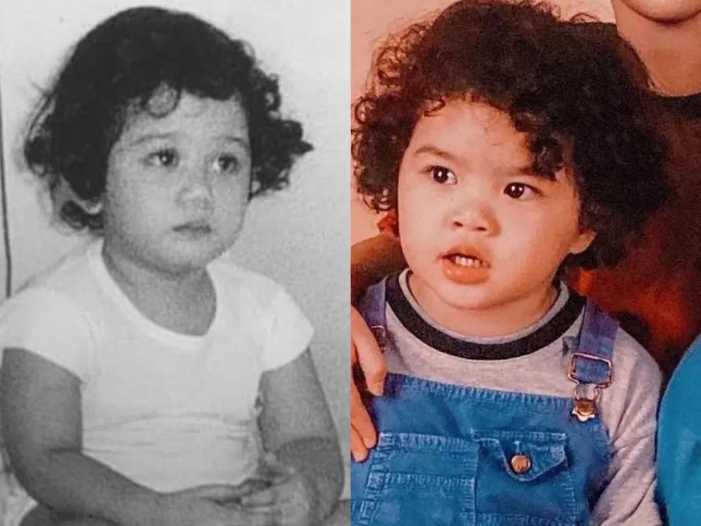 Potret masa kecil Tissa Biani (kiri) dan Dul Jaelani (kanan). (Instagram/tissabiani)