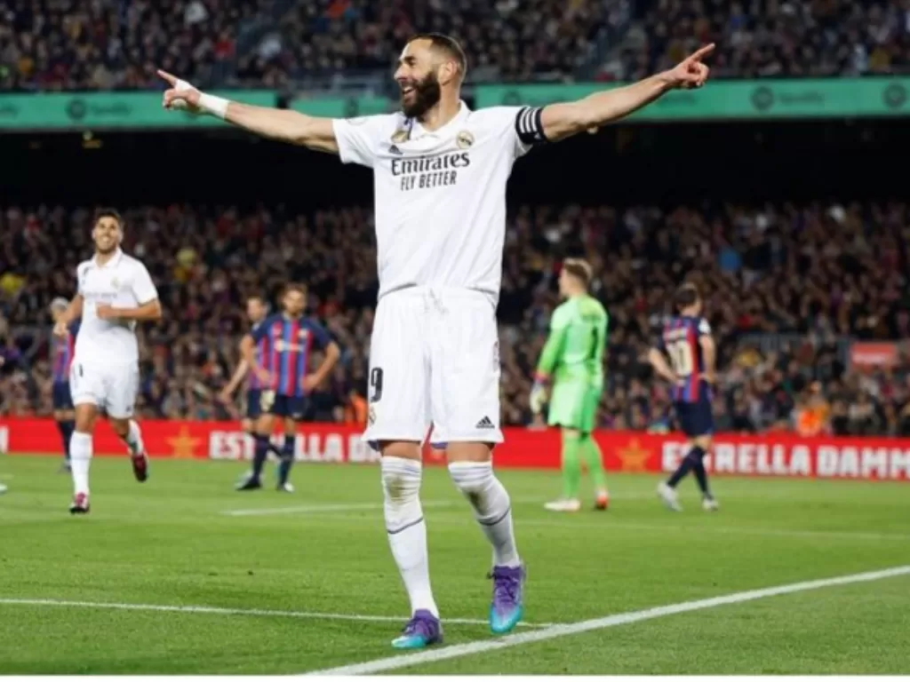 Karim Benzema berhasil menjadi bintang dalam laga Real Madrid melawan rivalnya, Barcelona. (Instagram/@karimbenzema)