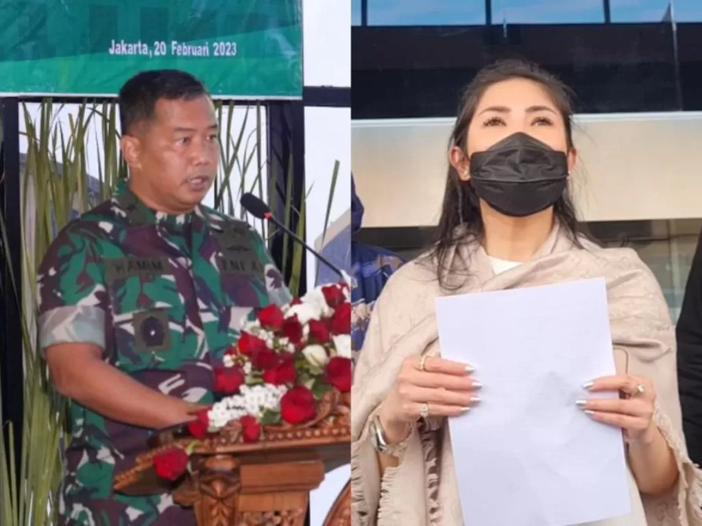Kadispenad Brigjen TNI Hamim Tohari dan Nindy Ayunda. (Dok Antara dan Z Creators/Ferdian Figo)
