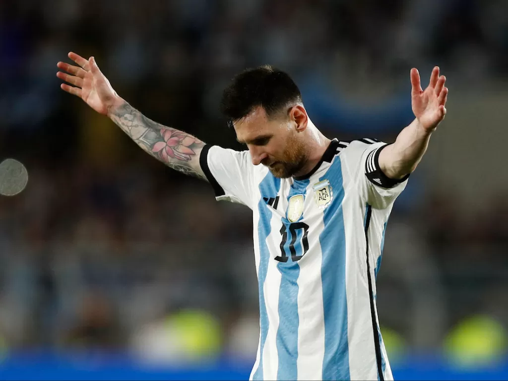 Kapten Timnas Argentina, Lionel Messi (REUTERS/Agustin Marcarian)