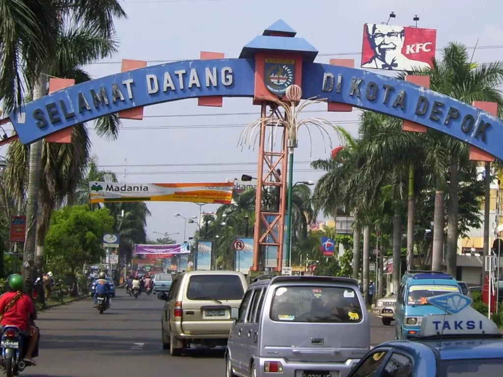 Depok menjadi kota kedua paling tidak toleran 2022 di Indonesia versi Setara Institute Tugu selamat datang Kota Depok. (Wikimedia/Commons Serenity)
