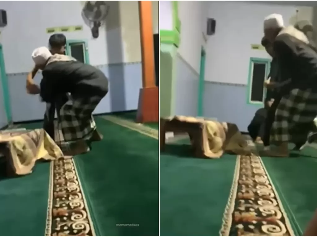 Kakek marahi para pemuda yang bangunkan sahur pakai toa masjid. (Instagram/memomedsos)