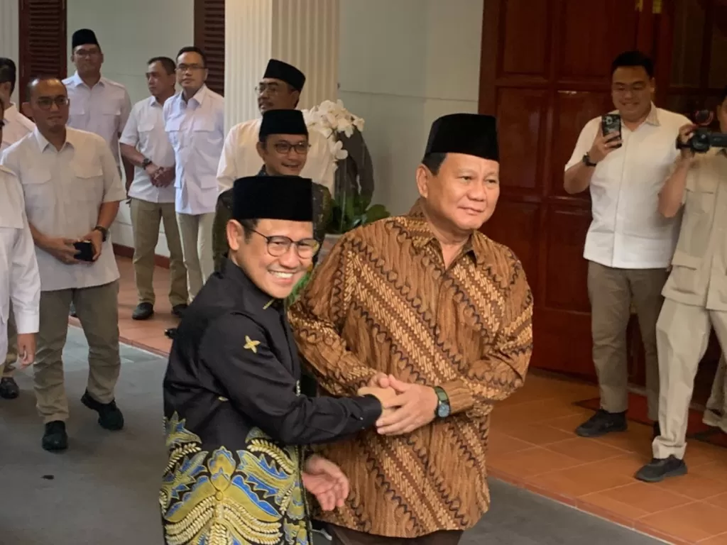Ketua Umum PKB Muhaimin Iskandar bertemu menyambangi kediaman Ketua Umum Partai Gerindra Prabowo Subianto di kawasan Kertanegara, Jakarta Selatan (INDOZONE/Asep Bidin Rosidin)