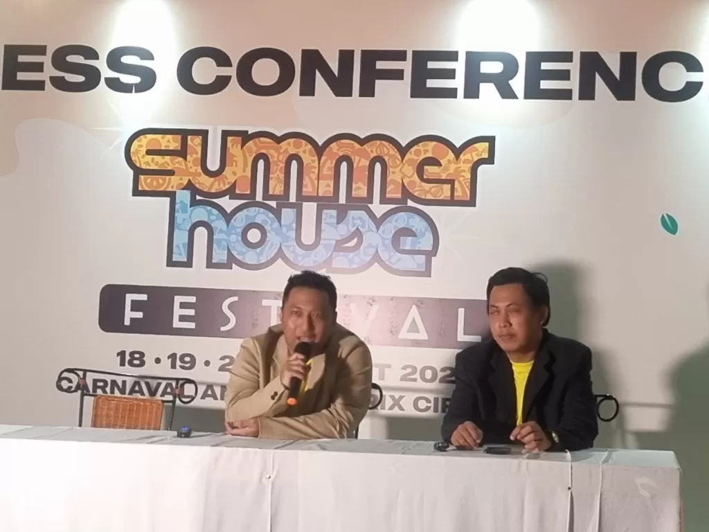 Konferensi pers Summer House Festival di kawasan Senayan, Jakarta Pusat, Jumat (14/4/2023) malam. (Indozone/Arvi Resvanty)