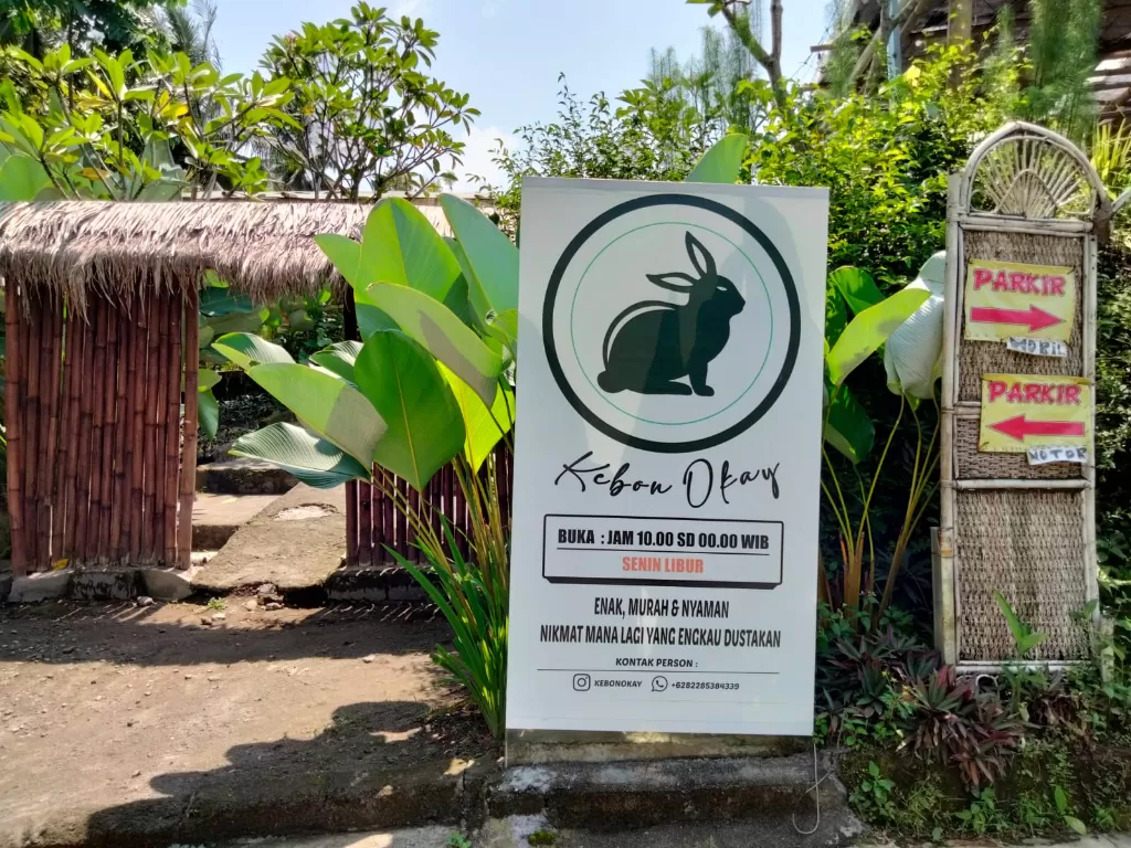 Restoran Kebun Okay di Yogyakarta yang ada tempat jual beli kelinci. (Z Creators/Adila Fikri).