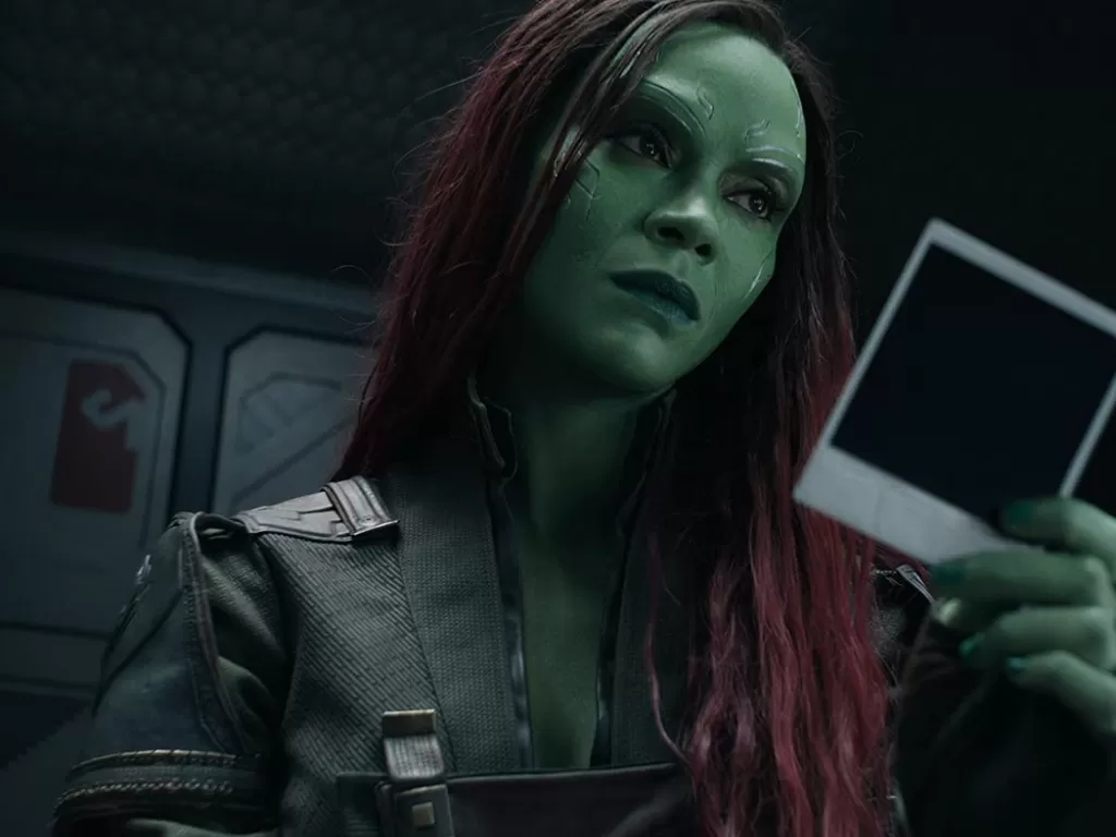 Zoe Saldana sebagai Gamora di Guardians of the Galaxy 3. (Marvel Studios)