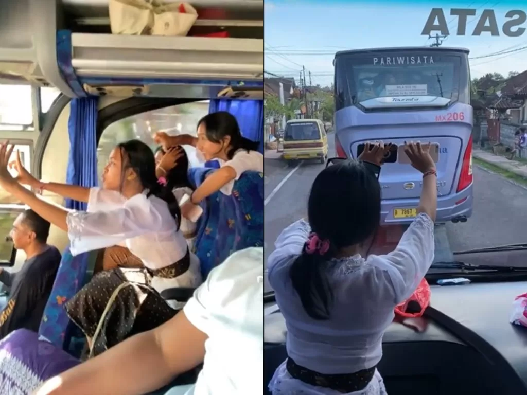 Pelajar tukaran nomor di bus saat study tour (TikTok/adenoviani30_)