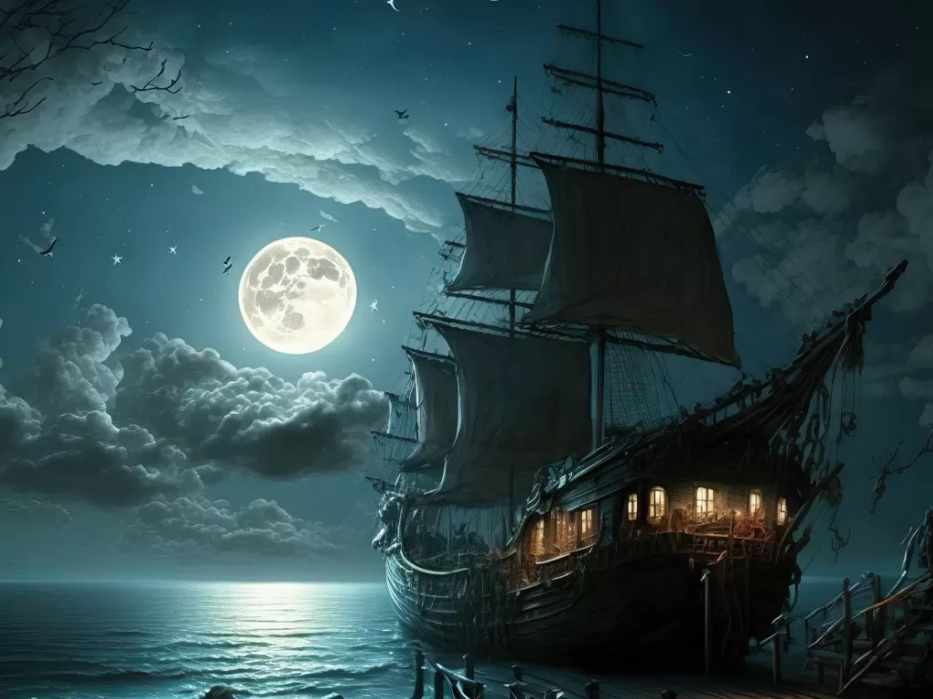 Ilustrasi kapal hantu Mary Celeste. (Freepik).