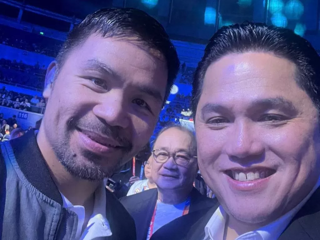 Menteri BUMN, Erick Thohir dan Manny Pacquiao. (Instagram/@erickthohir)