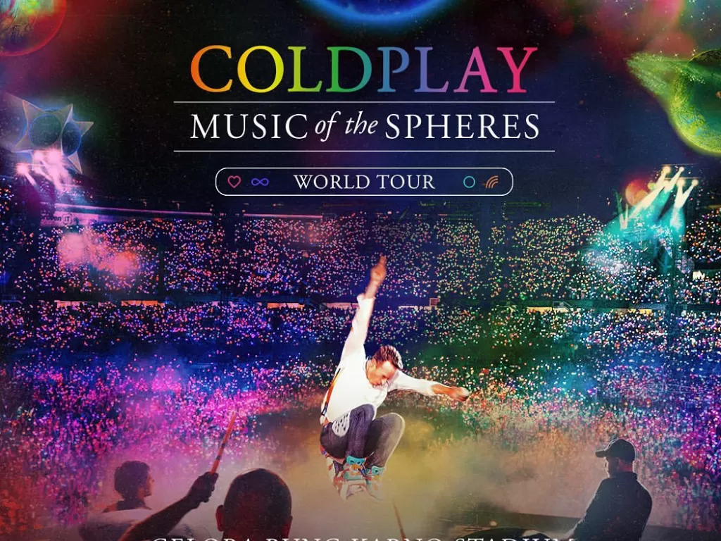 Poster Coldplay Music of the Spheres Jakarta (Instagram/pkentertainment.id)