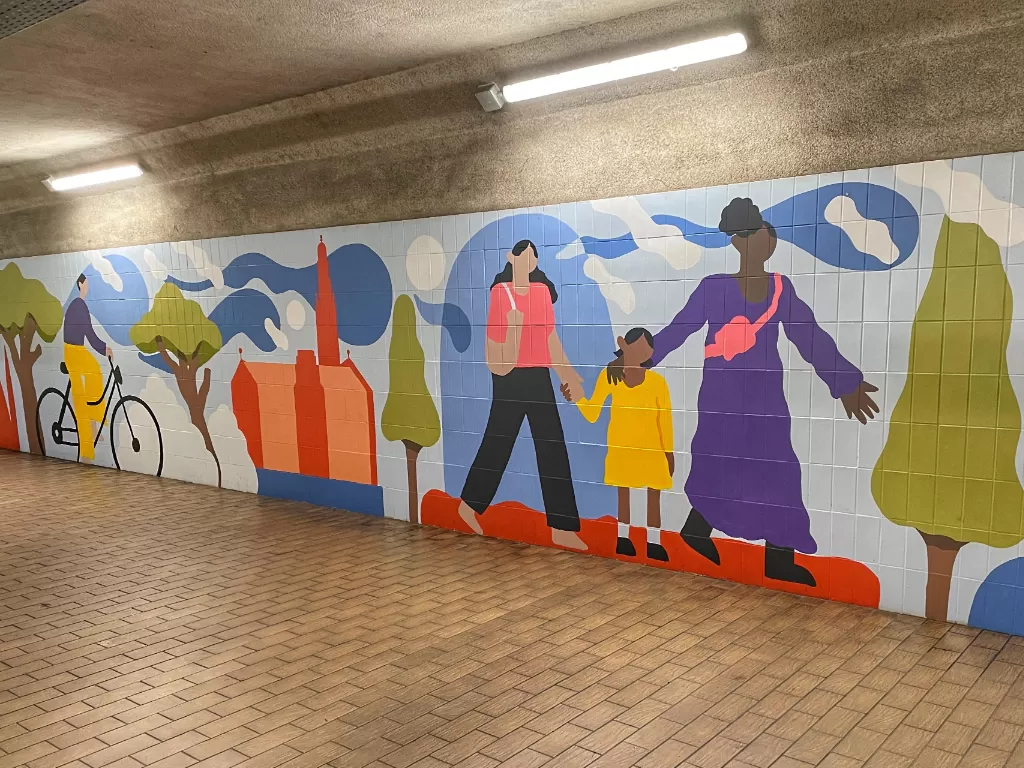 Mural karya anak Indonesia di Stasiun di kota Leuven, Belgia. (Z Creators/Alan Munandar).