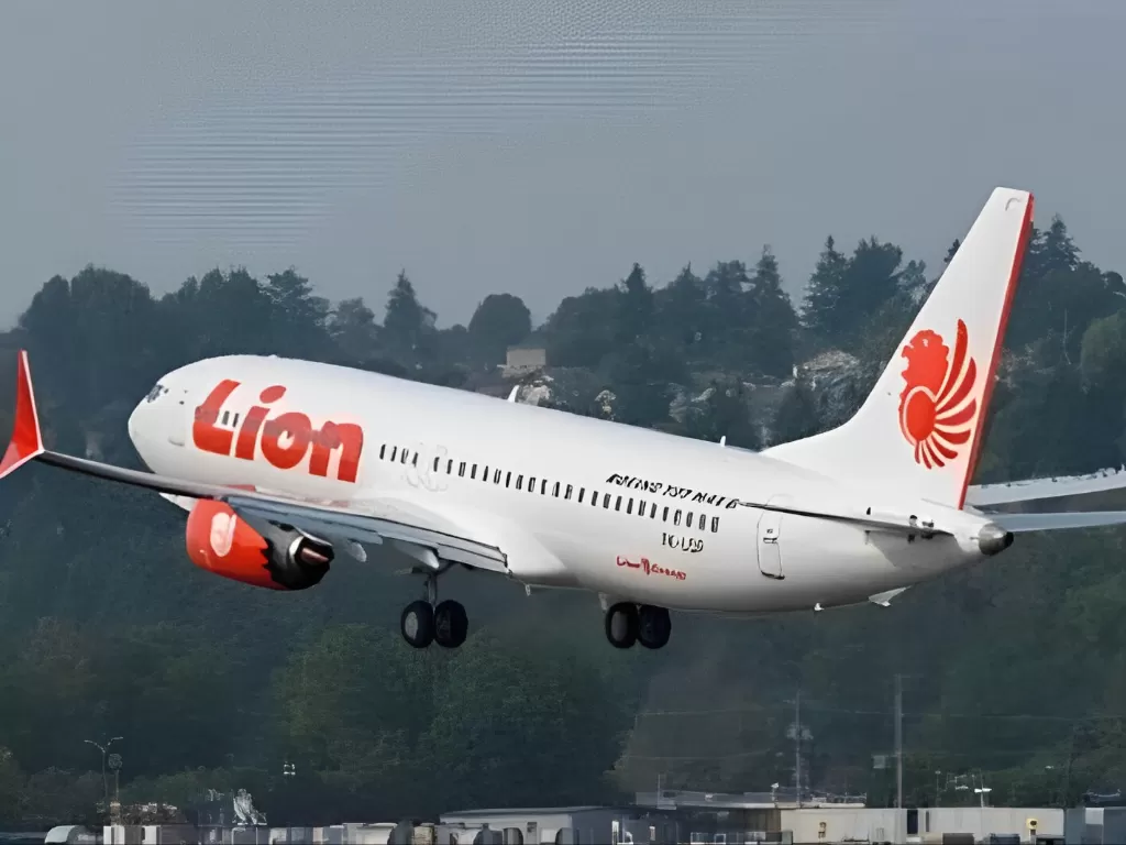 Ilustrasi pesawat Lion Air yang sedang take off. (ANTARA)