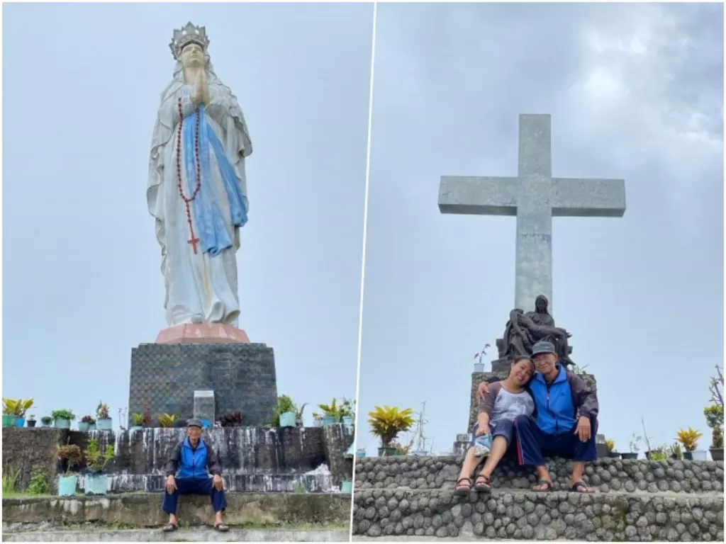 Patung Bunda Maria di Bukit Wolowio Bajawa.  (Z Creators/Theofilia Tanja).