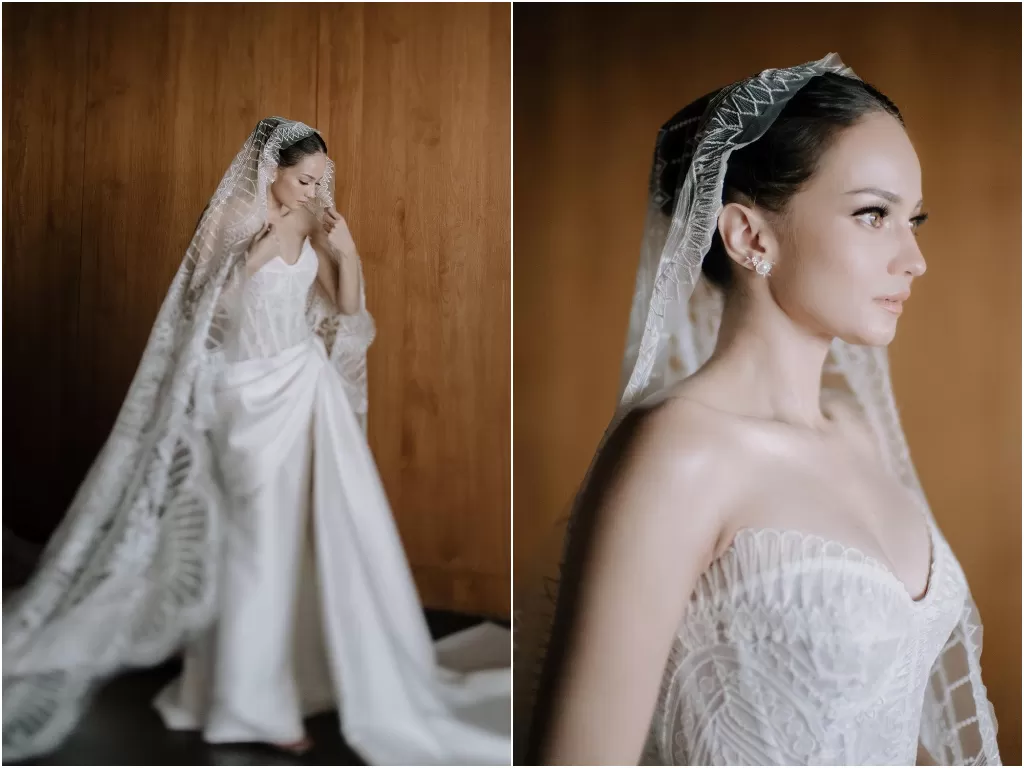 Detail gaun pengantin Enzy Storia (Instagram/enzystoria)