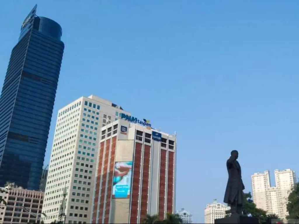 Ilustrasi langit cerah di Jakarta. (ANTARA/Dewa Ketut Sudiarta Wiguna )