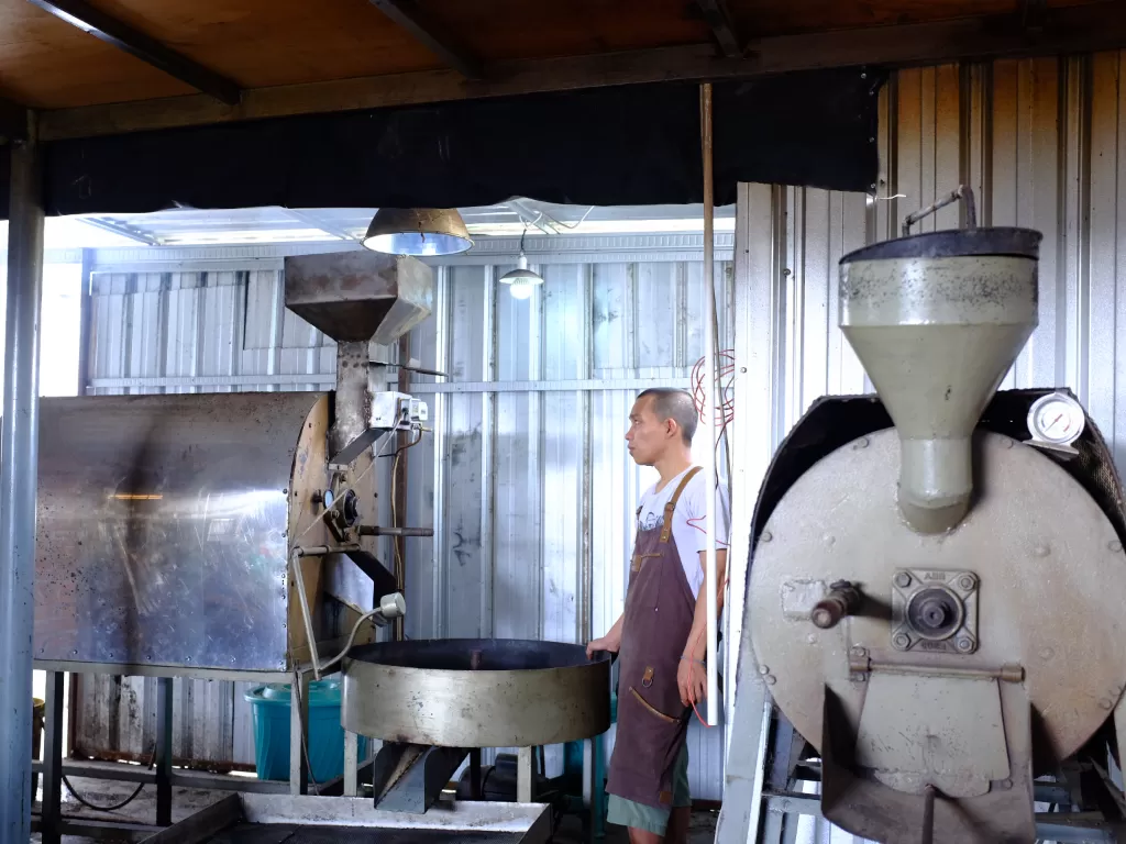 Mesin roasting kopi buatan pemuda Parepare. (Z Creators/Rudi Hartono)