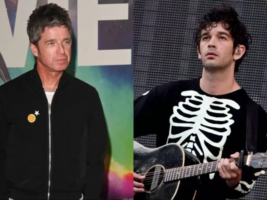 Noel Gallagher dan Matty Healy (Stuart C Wilson/Lisa Lake via NME)