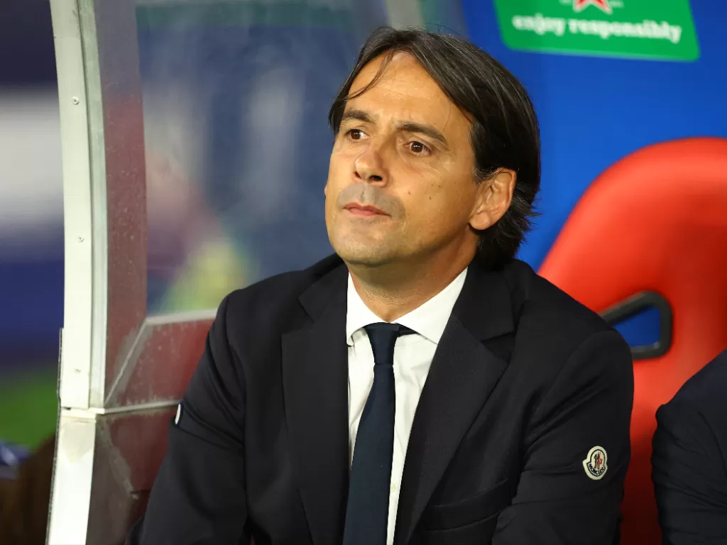 Pelatih Inter Milan, Simone Inzaghi. (REUTERS/Molly Darlington)