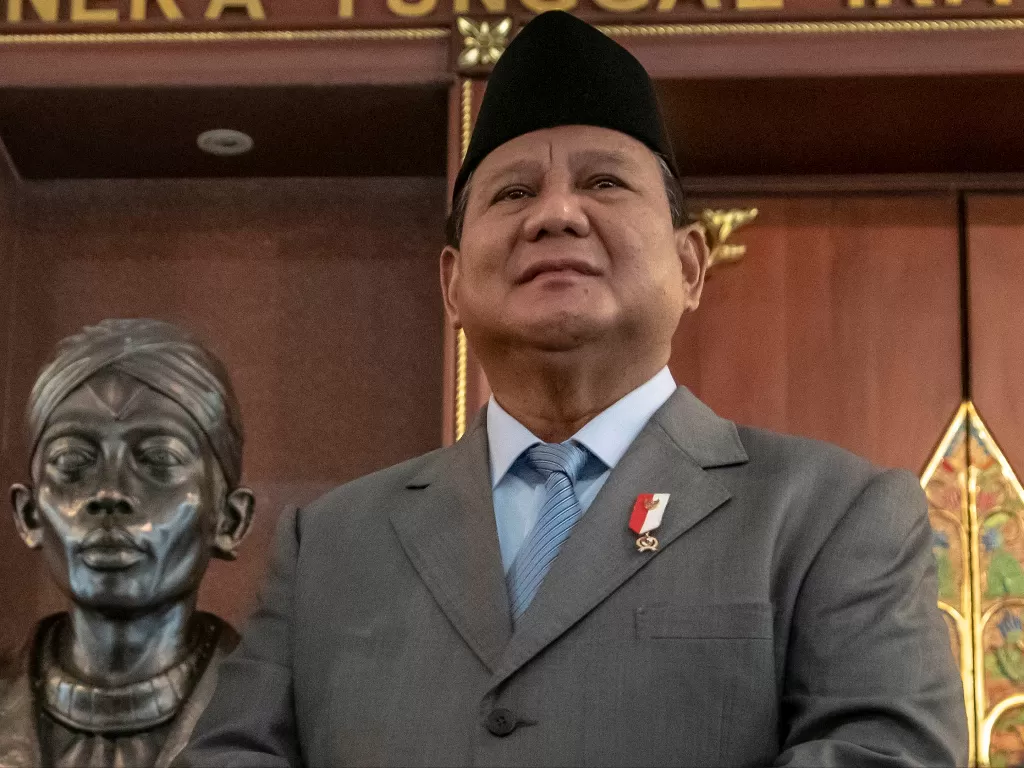 Prabowo Subianto disebut telah menjadi top of mind karena mendapat elektabilitas tertinggi dalam hasil survei terakhir Lembaga Survei Nasional (LSN). (ANTARA FOTO/Muhammad Adimaja)