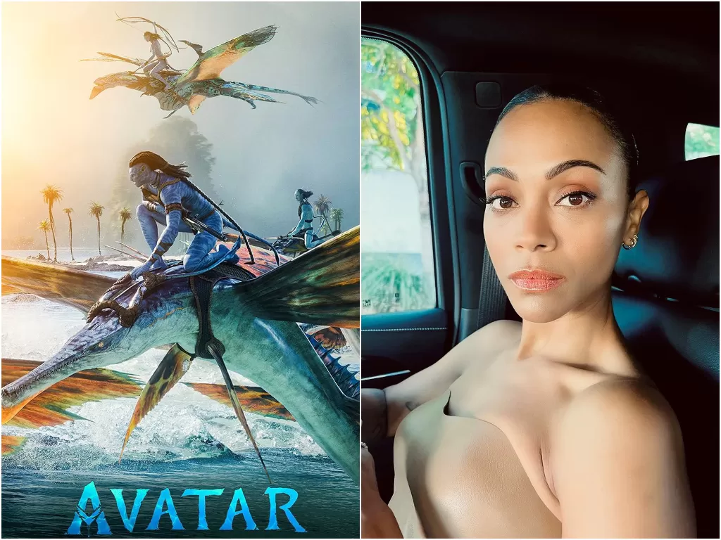 Kiri: Avatar: The Way of Water (Instagram/avatar) Kanan: Zoe Saldana (Instagram/zoesaldana)