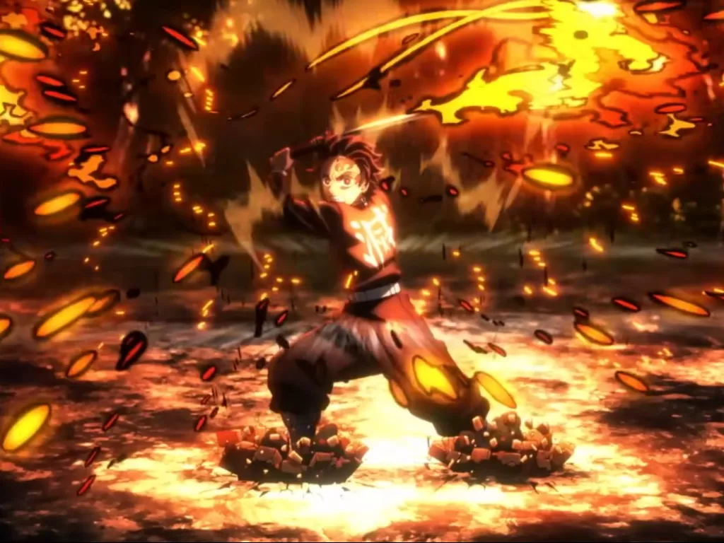 Adegan di anime Demon Slayer: Kimetsu no Yaiba Swordsmith Village Arc. (Ufotable Studios)